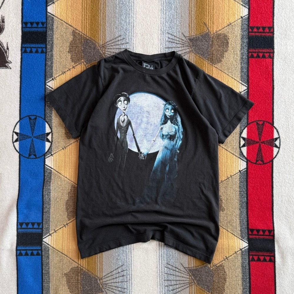 Tim Burton Corpse Bride Movie Graphic T-Shirt Black Victor Emily 2005 WB S